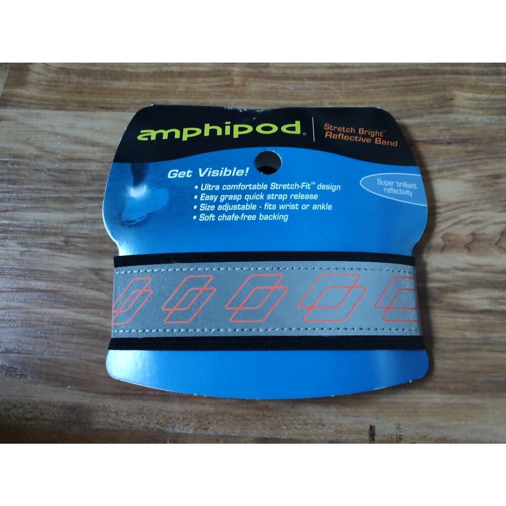 Amphipod Stretch Bright Reflective Band - Boxes Orange